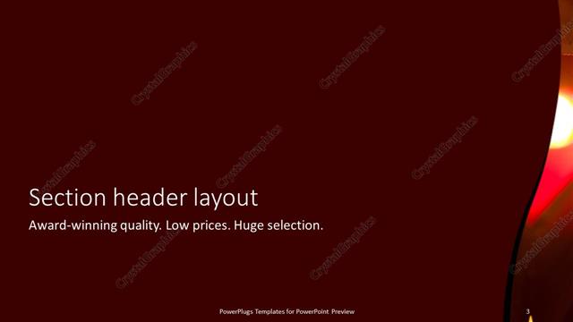 Section Header presentation slide layout