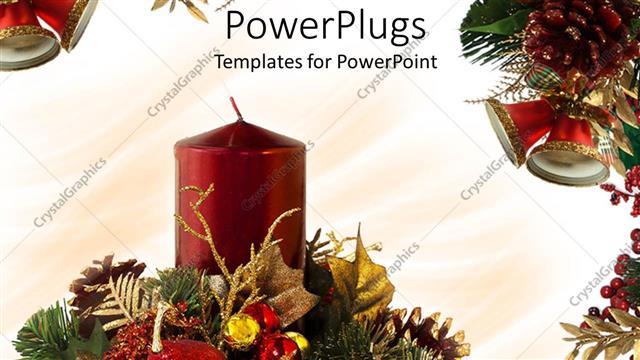  Presentation with celebration - A candle with celebration material in the background