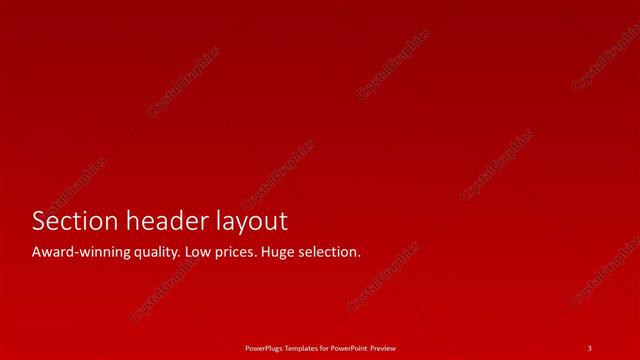 Section Header presentation slide layout