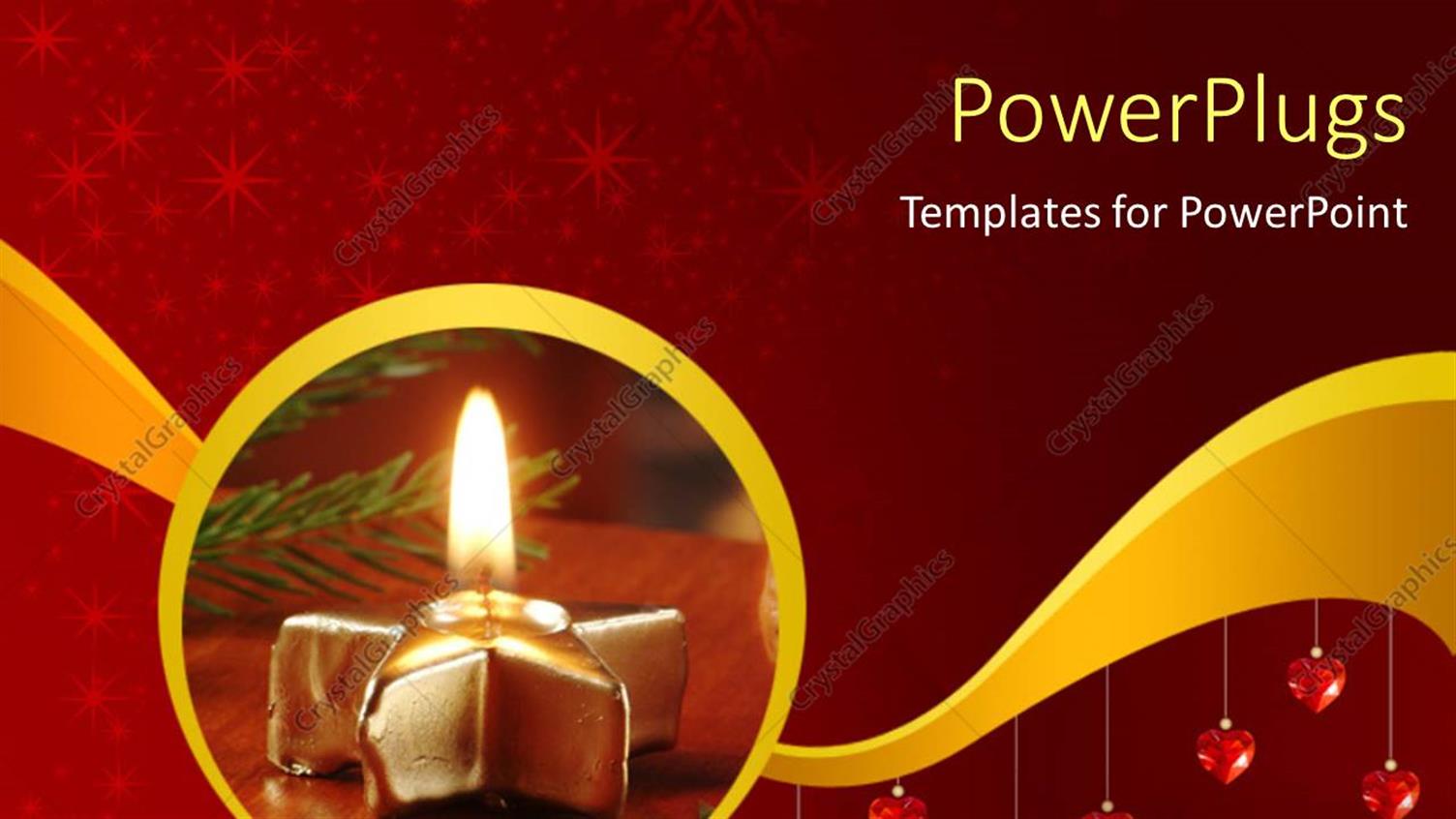 Featuring a Candle in Form of a Star with Reddish Background