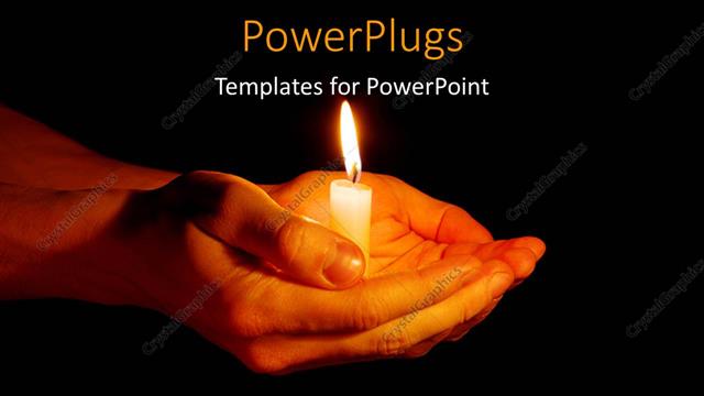  Presentation with pair - A pair of hands holding the candle