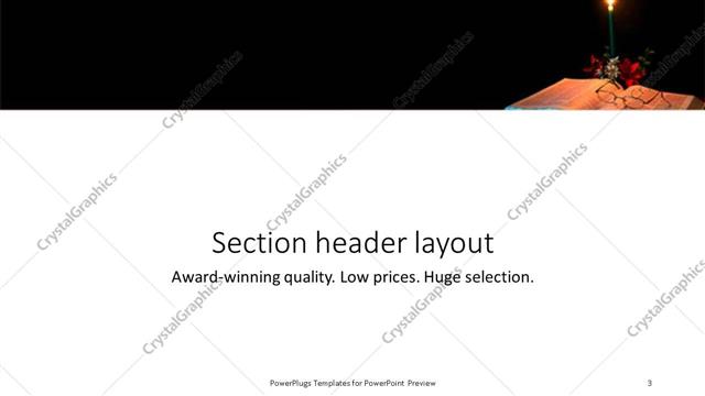 Section Header presentation slide layout