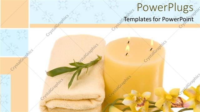  Presentation with candle - A candle with towels and flowers