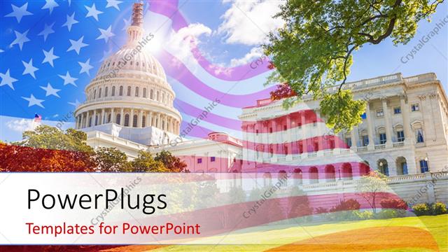  Presentation with capitol - US Capitol and capitol hill with american flag overlayed