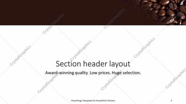 Section Header presentation slide layout