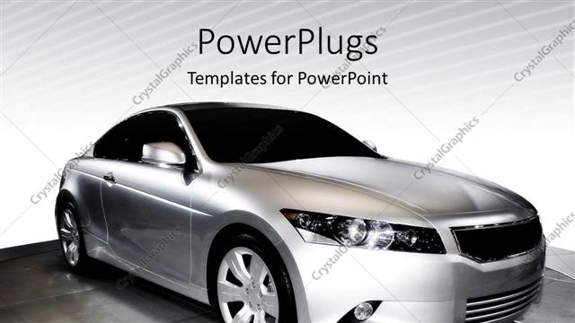  Presentation with automobile - Car, automobile, new car model in showroom, metallic gray car