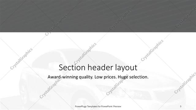 Section Header presentation slide layout