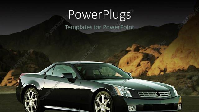  Presentation with automobile - Car, automobile, sport car, elegant car, black car in rocky mountain setting