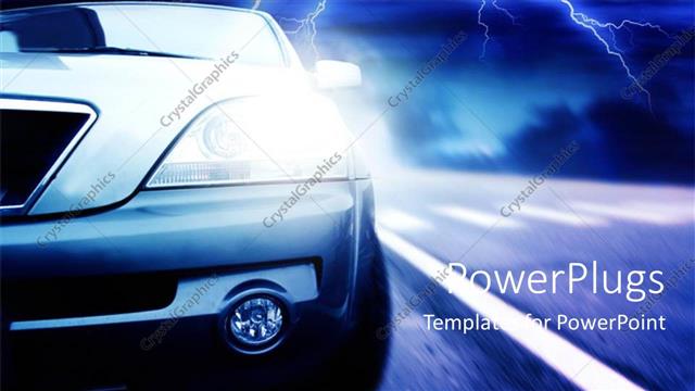  Presentation with flash - A car with a lightning flash in the background