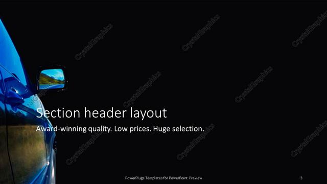 Section Header presentation slide layout