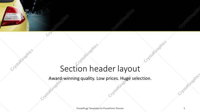 Section Header presentation slide layout