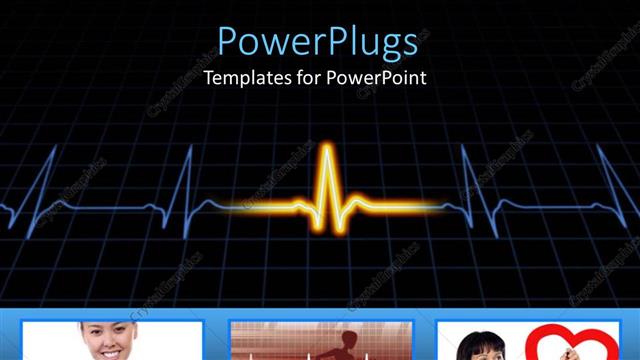  Presentation with pulse - Cardiogram pulse with collage of health related depictions
