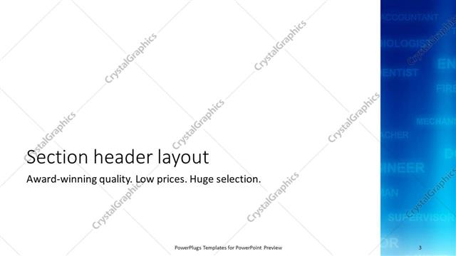 Section Header presentation slide layout