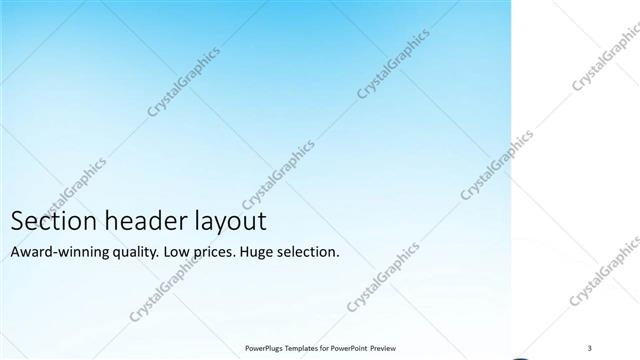 Section Header presentation slide layout