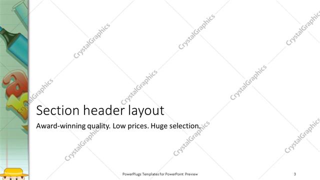 Section Header presentation slide layout