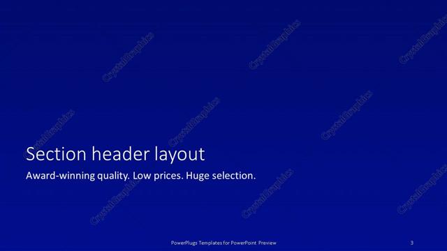 Section Header presentation slide layout
