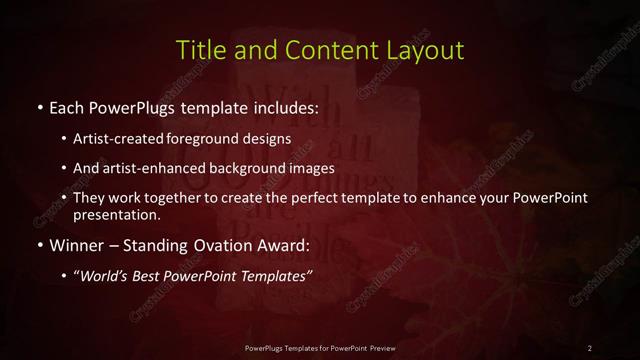 Title and Content presentation slide layout