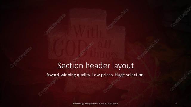 Section Header presentation slide layout