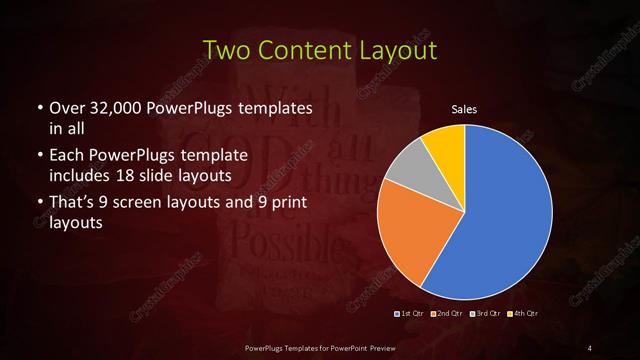 Two Content presentation slide layout