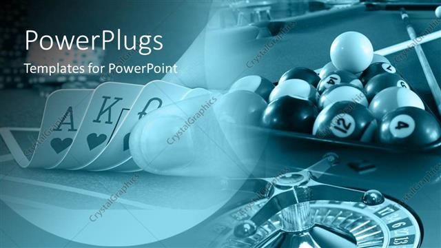  Presentation with casino - Casino collage with poker cards, pool table and snookers