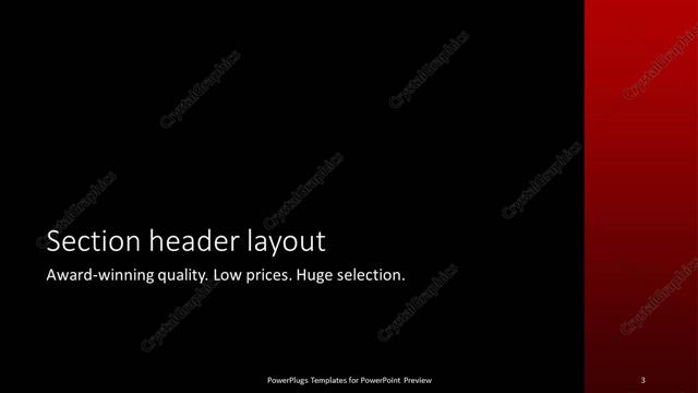 Section Header presentation slide layout