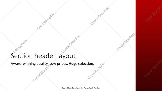 Section Header presentation slide layout