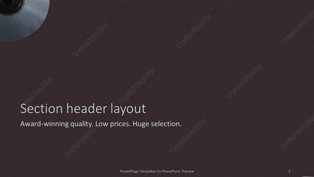 Section Header presentation slide layout