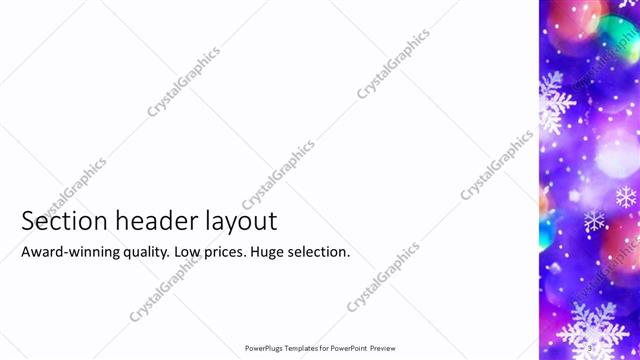 Section Header presentation slide layout