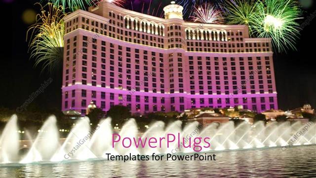  Presentation with las vegas - Celebration on the beautiful building in Les Vegas