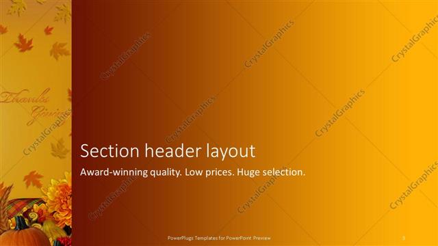 Section Header presentation slide layout