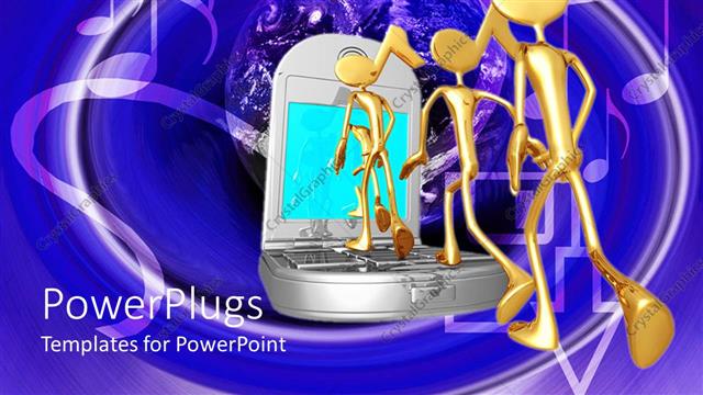  Presentation with cell - A cell phone playing music tunes