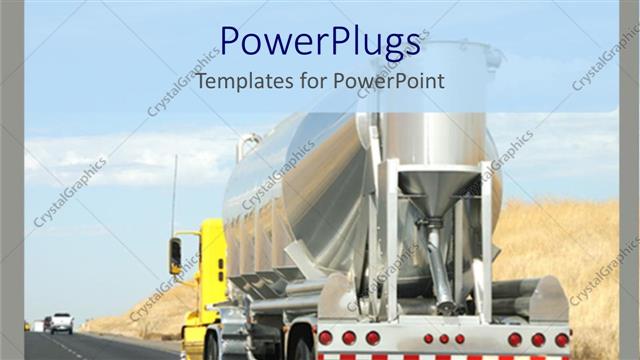  Presentation with mixer truck - Cement mixer truck driving down highway, construction
