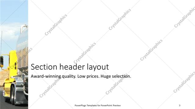 Section Header presentation slide layout
