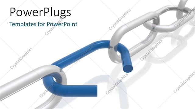 Presentation with chain - A chain with a broken piece and white background