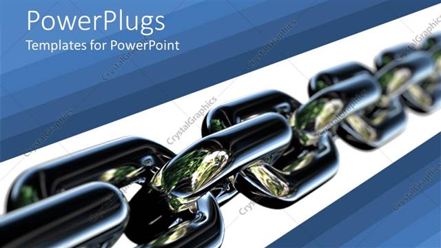  Presentation with chain - A chain with white and blue background