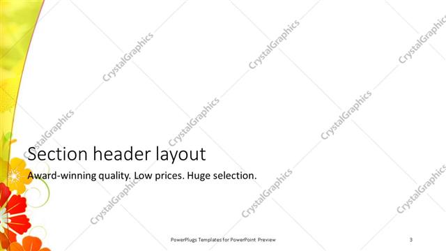 Section Header presentation slide layout