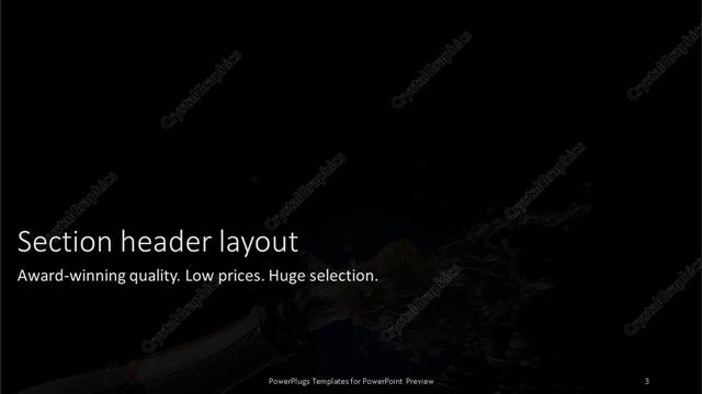 Section Header presentation slide layout