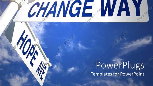  Presentation with change - Change Way Hope Ave intersection, blue sky, wispy clouds