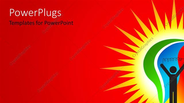  Presentation with character - A character on a bright red and yellow colored background