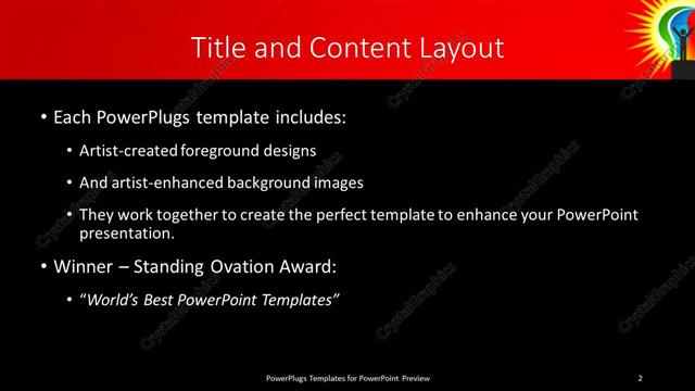 Title and Content presentation slide layout