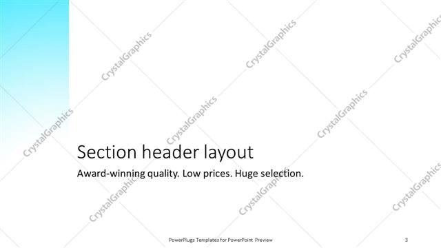 Section Header presentation slide layout