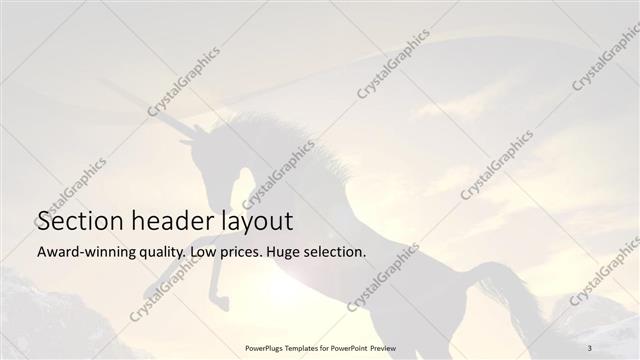 Section Header presentation slide layout