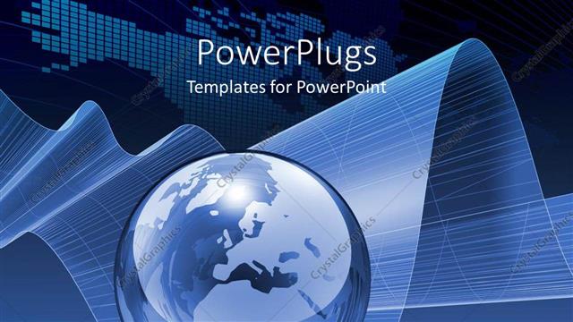  Presentation with data - Charts of data and globe sphere world on blue background