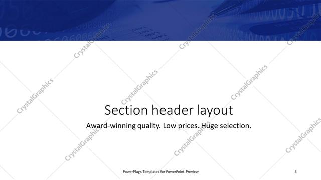 Section Header presentation slide layout