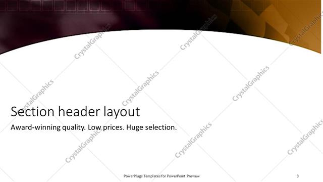 Section Header presentation slide layout