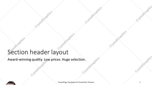 Section Header presentation slide layout