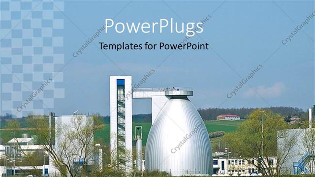  Presentation with chemical industry - A chemical factory with clear sky in the background