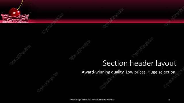 Section Header presentation slide layout