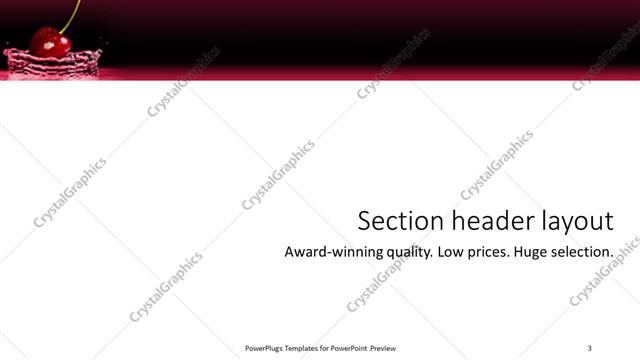 Section Header presentation slide layout