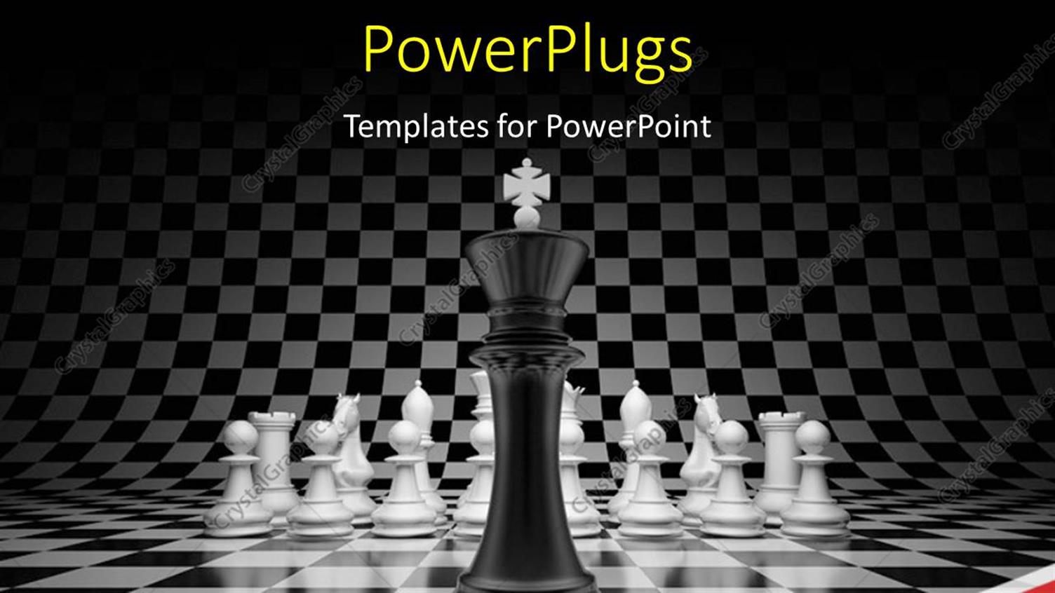 Featuring Chess King in Front of other Pieces on Board